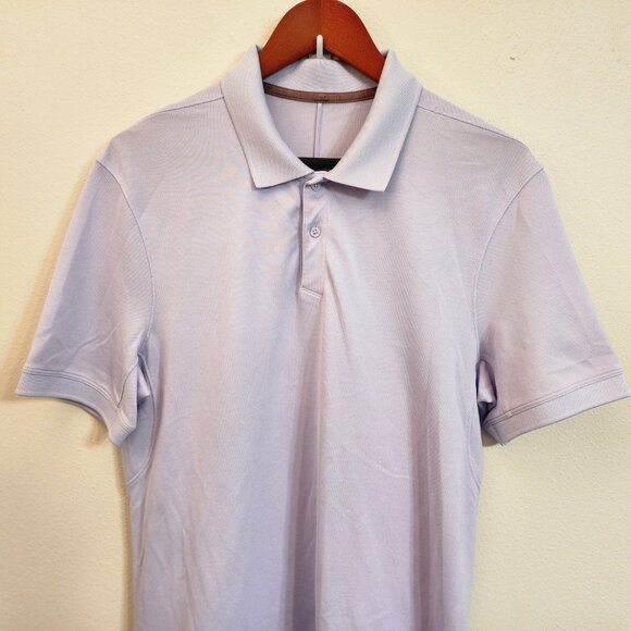 Lululemon Polo Shirt Purple Men M Golf Stretch Short Sleeve Cotton Blnd Sporty - Picture 3 of 14